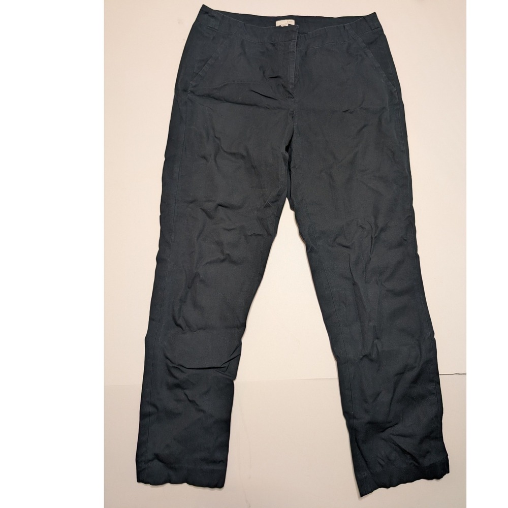 J. Jill Womens Black Straight Leg Chino Pants Size 8 Cotton Blend Trousers